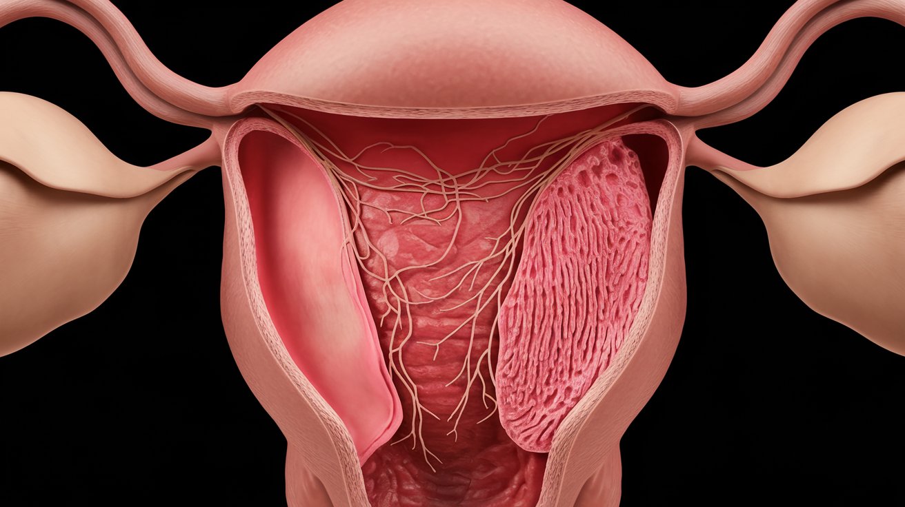 endometrio, ciclo menstrual, salud reproductiva, mucosa uterina, fases del endometrio, engrosamiento del endometrio, endometrio grueso, endometrio delgado, cáncer endometrial, poliposis endometrial, ablación endometrial, endometriosis, salud femenina, fertilidad, implante de óvulo, menopausia, reemplazo hormonal, terapias hormonales, diagnóstico precoz, tratamientos para el endometrio, grosor del endometrio, pólipos uterinos, biopsia endometrial, sangrado menstrual abundante, menstruación irregular, circulación sanguínea del útero